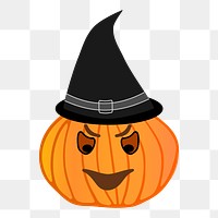 Halloween pumpkin png illustration, transparent background. Free public domain CC0 image.