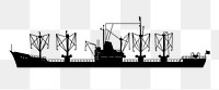 Cargo ship png illustration, transparent background. Free public domain CC0 image.