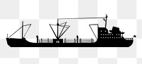 Cargo ship png illustration, transparent background. Free public domain CC0 image.