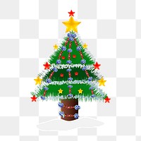 Christmas tree png sticker, transparent background. Free public domain CC0 image.