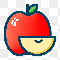 Red apple png illustration, transparent background. Free public domain CC0 image.