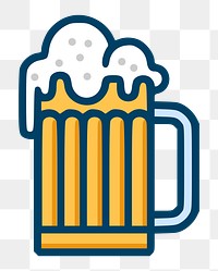 Glass of beer png illustration, transparent background. Free public domain CC0 image.