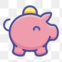 Piggy bank png illustration, transparent background. Free public domain CC0 image.