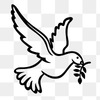 Peace dove png illustration, transparent background. Free public domain CC0 image.