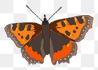 Butterfly png illustration, transparent background. Free public domain CC0 image.