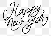 Happy New Year png illustration, transparent background. Free public domain CC0 image.