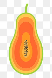 Papaya png illustration, transparent background. Free public domain CC0 image.