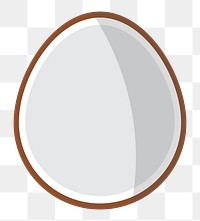 Half coconut png illustration, transparent background. Free public domain CC0 image.