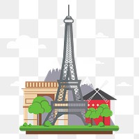 Eiffel Tower France png illustration, transparent background. Free public domain CC0 image.