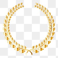 Gold wreath png illustration, transparent background. Free public domain CC0 image.