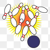 Bowling png illustration, transparent background. Free public domain CC0 image.