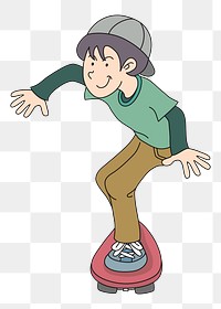 Teen skate png illustration, transparent background. Free public domain CC0 image.