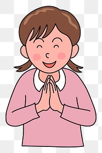 Woman prayer png illustration, transparent background. Free public domain CC0 image.