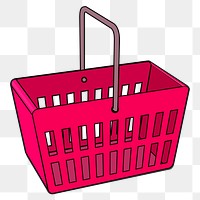 Red basket png illustration, transparent background. Free public domain CC0 image.