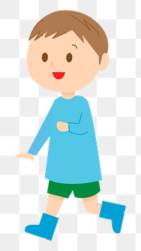 Boy in boots png illustration, transparent background. Free public domain CC0 image.