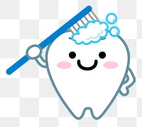 Brush your teeth png illustration, transparent background. Free public domain CC0 image.