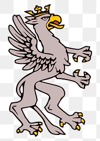 Royal griffin sign png illustration, transparent background. Free public domain CC0 image.