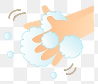 Hand washing png illustration, transparent background. Free public domain CC0 image.