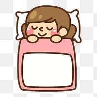 Little girl sleeping png illustration, transparent background. Free public domain CC0 image.