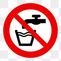 No water sign png illustration, transparent background. Free public domain CC0 image.