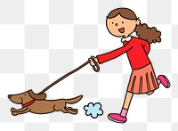 Dog walking png illustration, transparent background. Free public domain CC0 image.