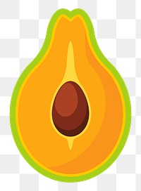 Half avocado png illustration, transparent background. Free public domain CC0 image.