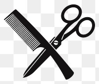 Comb and scissors png illustration, transparent background. Free public domain CC0 image.