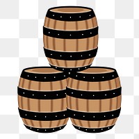 Oak barrel png illustration, transparent background. Free public domain CC0 image.