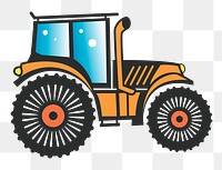 Farm tractor png illustration, transparent background. Free public domain CC0 image.