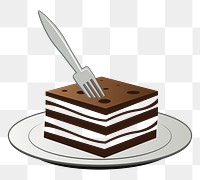 Chocolate layer cake png illustration, transparent background. Free public domain CC0 image.