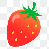 Strawberry png illustration, transparent background. Free public domain CC0 image.