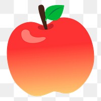 Red apple png illustration, transparent background. Free public domain CC0 image.