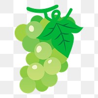 Green grape png illustration, transparent background. Free public domain CC0 image.