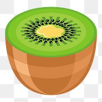 Half kiwi png illustration, transparent background. Free public domain CC0 image.