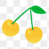 Yellow Cherries png illustration, transparent background. Free public domain CC0 image.