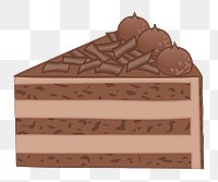 Chocolate cake png illustration, transparent background. Free public domain CC0 image.