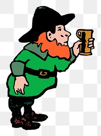 Leprechaun png illustration, transparent background. Free public domain CC0 image.