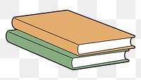 Stacked books png illustration, transparent background. Free public domain CC0 image.