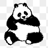 Panda png illustration, transparent background. Free public domain CC0 image.