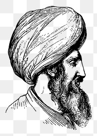 Arab man png illustration, transparent background. Free public domain CC0 image.