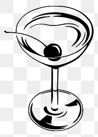 Cocktail drink png illustration, transparent background. Free public domain CC0 image.