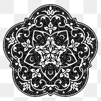 Folk floral pattern png illustration, transparent background. Free public domain CC0 image.