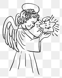 Child angel png illustration, transparent background. Free public domain CC0 image.