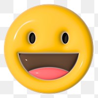 Smile 3D emoticon png, transparent background