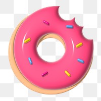 Donut 3D illustration png, transparent background