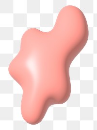 Pink 3D blob png, transparent background
