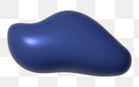 Midnight blue blob png, transparent background