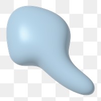 Pastel blue blob png, transparent background