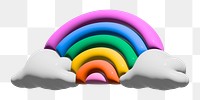 Rainbow 3D illustrations png, transparent background