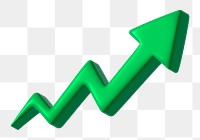 Png upward trends arrow 3D illustration, transparent background